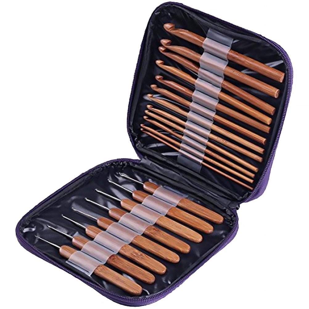 1 zestaw bambusowych drucików  – Wooden Crochet Hooks Ergonomic Handle recenzja i cena