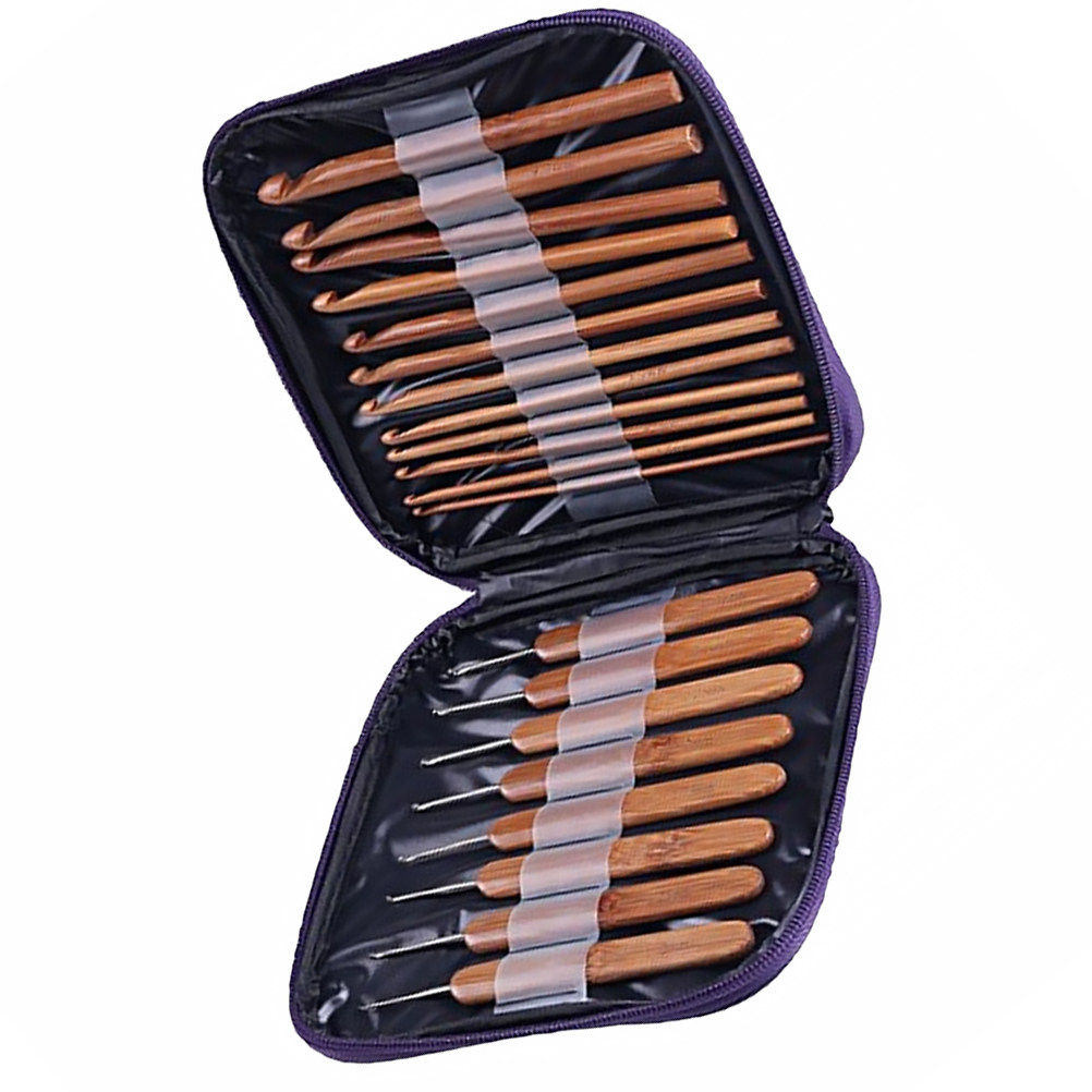 1 zestaw bambusowych drucików  – Wooden Crochet Hooks Ergonomic Handle recenzja i cena