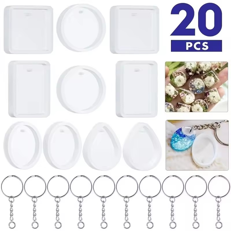 20 szt./zestaw DIY – zestaw si – Silicone Epoxy Resin Molds Set recenzja i cena