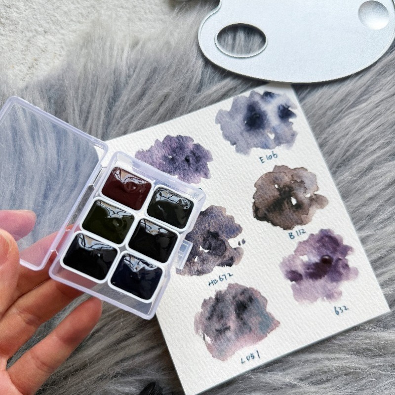 6 Kolorów 1ml Kolekcja Białe N – Watercolor Paint Set Solid Pigment recenzja i cena